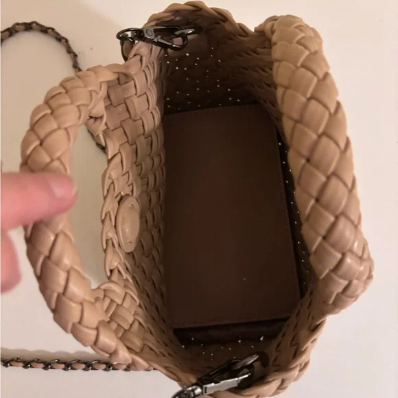 Woven Mini Tan Handbag Crossbody - Picture 2 of 5